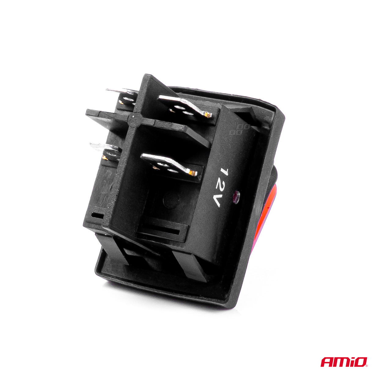 Εικόνα 4 από 5 — Amio – ΔΙΑΚΟΠΤΗΣ ON/OFF 4 ΕΠΑΦΩΝ 20A 12/24V ΚΟΚΚΙΝΟΣ ΦΩΤΙΣΜΟΣ ΟΡΘΟΓΩΝΙΟΣ – 1 ΤΕΜ. (03092/AM)