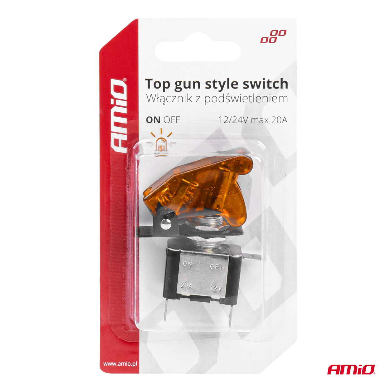 Εικόνα 5 από 5 — Amio – ΔΙΑΚΟΠΤΗΣ ΑΕΡΟΠΟΡΙΚΟΥ ΤΥΠΟΥ 2 ΘΕΣΕΩΝ ΜΕ ΠΟΡΤΟΚΑΛΙ ΚΑΠΑΚΙ & ΦΩΣ LED 12-24V – 1 TEM. (03094/AM)