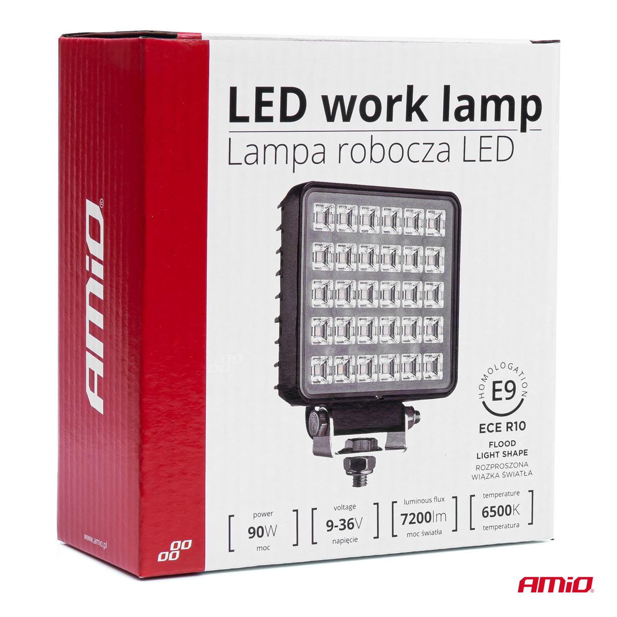 Εικόνα 4 από 4 — Amio – ΠΡΟΒΟΛΕΑΣ ΕΡΓΑΣΙΑΣ WORKING LAMP 30xSMD 90W 9-36V 110x110x42mm AWL34 – 1 TEM. (03245/AM)