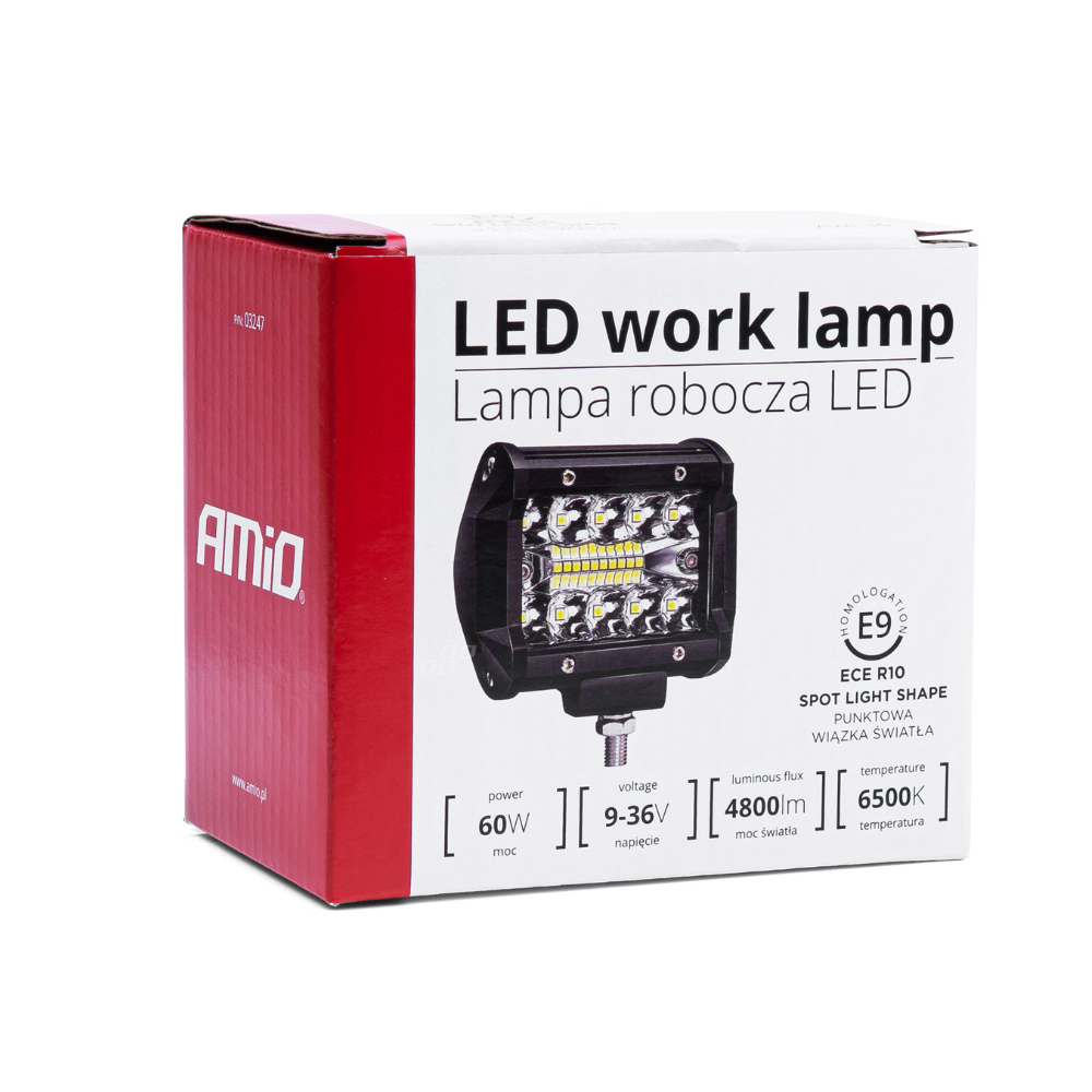 Εικόνα 2 από 2 — Amio – ΠΡΟΒΟΛΕΑΣ ΕΡΓΑΣΙΑΣ WORKING LAMP LED 20xSMD 60W 9-36V 6.500K 4.800lm 95x74x55mm AWL36 – 1 TEM. (03247/AM)
