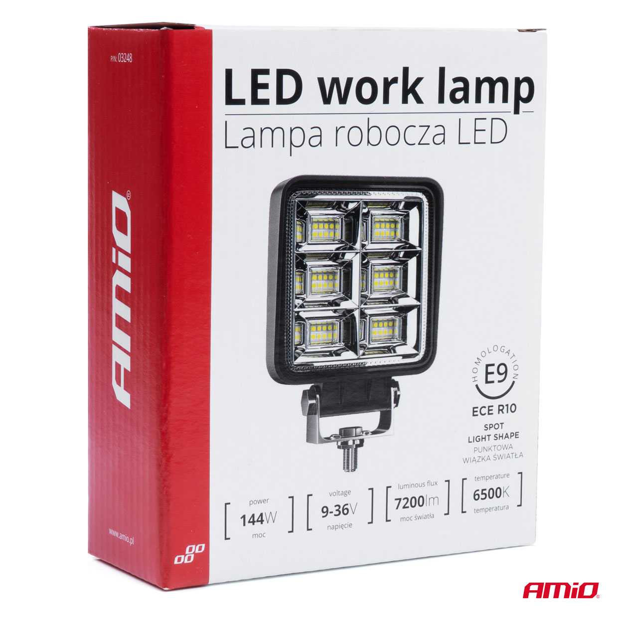 Εικόνα 4 από 4 — Amio – ΠΡΟΒΟΛΕΑΣ ΕΡΓΑΣΙΑΣ WORKING LAMP 48xSMD 144W 9-36V 110x110x60mm AWL37 – 1 TEM. (03248/AM)