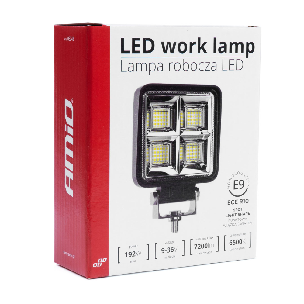 Εικόνα 3 από 3 — Amio – ΠΡΟΒΟΛΕΑΣ ΕΡΓΑΣΙΑΣ WORKING LAMP LED 64xSMD 192W 6.500K 7200lm 9-36V 110x110x35mm AWL38 – 1 TEM. (03249/AM)