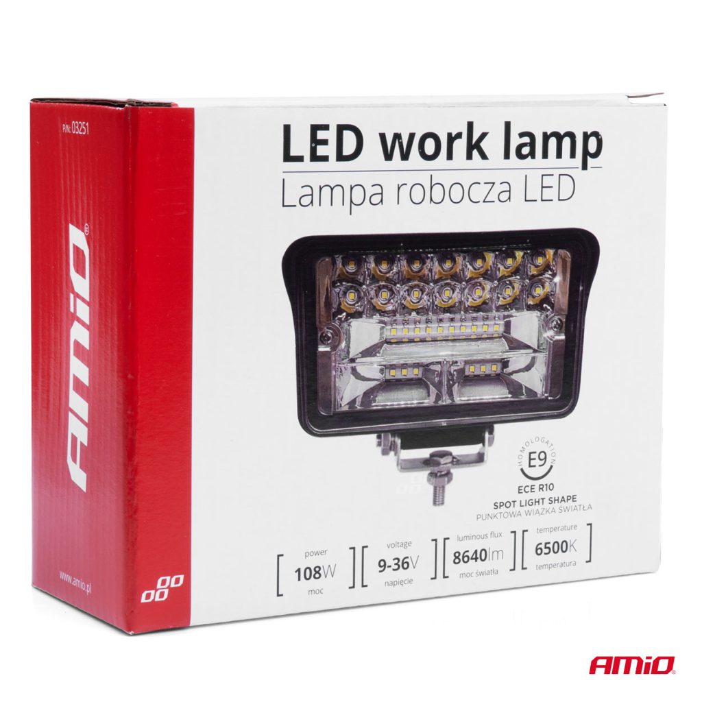 Εικόνα 5 από 5 — Amio – ΠΡΟΒΟΛΕΑΣ ΕΡΓΑΣΙΑΣ WORKING LAMP 36xSMD 108W 9-36V 150x95x60mm AWL42 – 1 TEM. (03251/AM)
