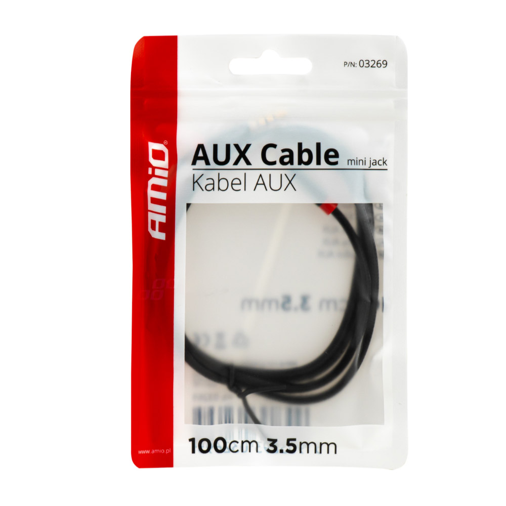 Εικόνα 3 από 3 — Amio – ΚΑΛΩΔΙΟ ΣΥΝΔΕΣΗΣ AUX MINI JACK>JACK 3,5mm 100cm – 1 TEM. (03269/AM)