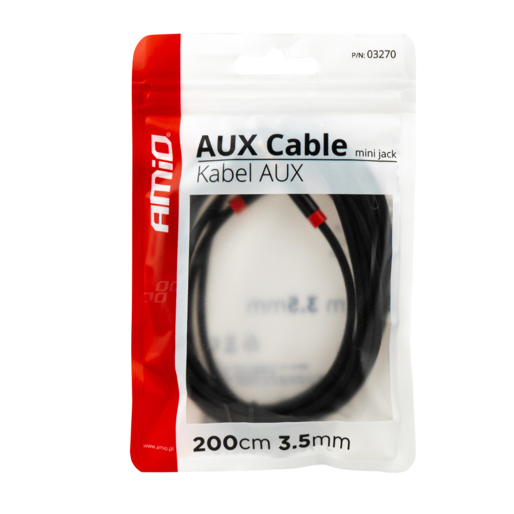 Εικόνα 3 από 3 — Amio – ΚΑΛΩΔΙΟ ΣΥΝΔΕΣΗΣ AUX MINI JACK>JACK 3,5mm 250cm – 1 TEM. (03270/AM)