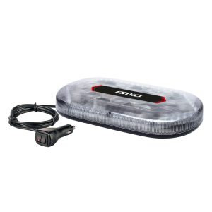 Amio - ΦΑΡΟΣ/ΜΠΑΡΑ MINI 12/24V 48SMD LED ΠΟΡΤΟΚΑΛΙ ΜΕ ΦΙΣ ΑΝΑΠΤΗΡΑ & ΜΑΓΝΗΤΙΚΗ ΒΑΣΗ 328x186x50mm - 1 ΤΕΜ. (03336/AM)