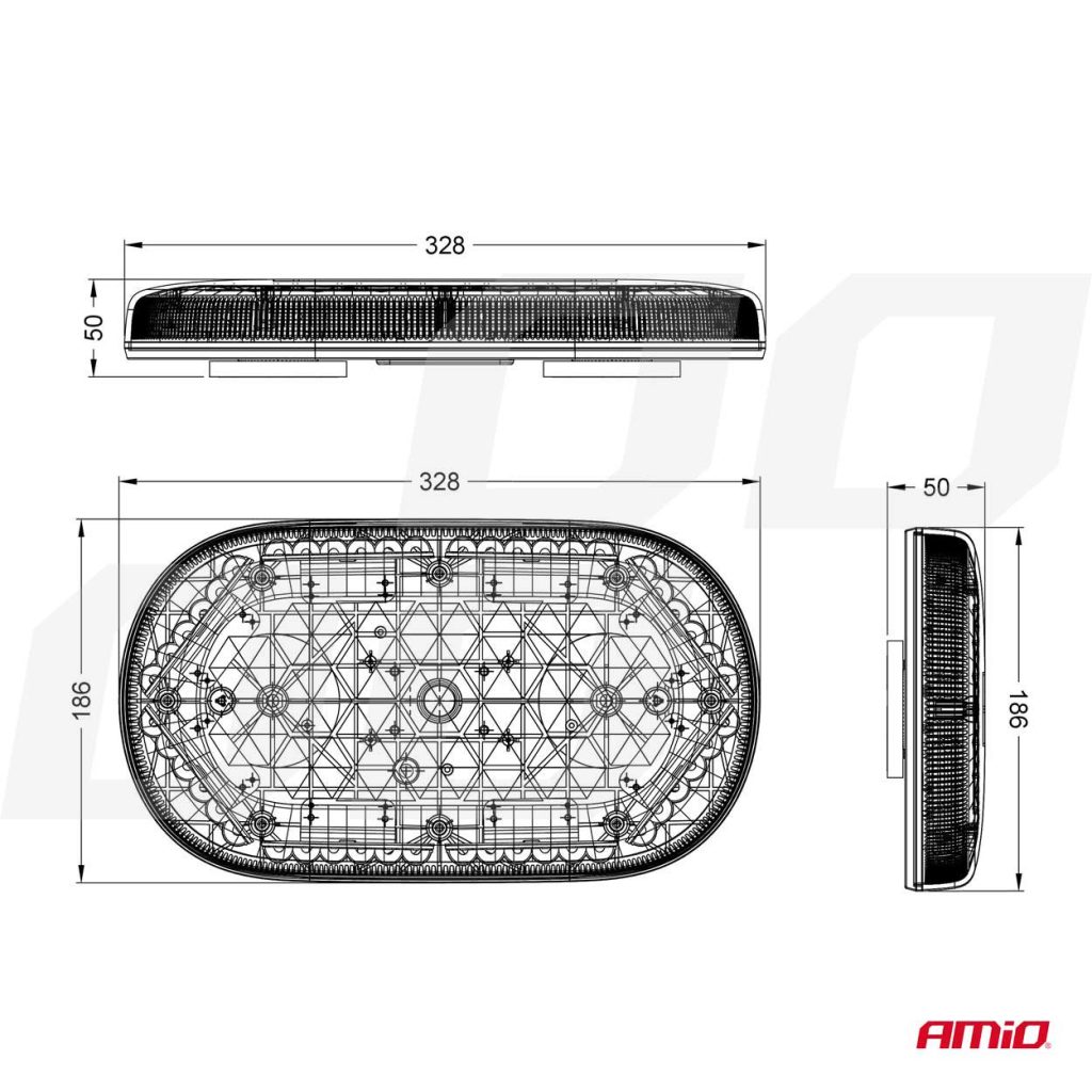 Εικόνα 9 από 10 — Amio – ΦΑΡΟΣ/ΜΠΑΡΑ MINI 12/24V 48SMD LED ΠΟΡΤΟΚΑΛΙ ΜΕ ΦΙΣ ΑΝΑΠΤΗΡΑ & ΜΑΓΝΗΤΙΚΗ ΒΑΣΗ 328x186x50mm – 1 ΤΕΜ. (03336/AM)
