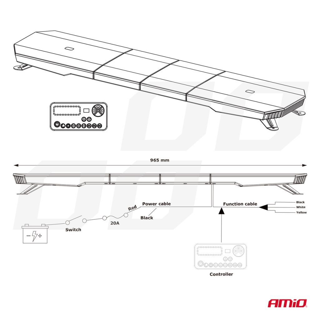 Εικόνα 6 από 7 — Amio – ΣΤΡΟΜΠΟ ΜΠΑΡΑ 12/24V 156xSMD LED 46” 51 ΧΡΗΣΕΩΝ ΜΕ ΦΙΣ ΑΝΑΠΤΗΡΑ ΒΙΔΩΤΗ 1168x280X82mm​ – 1 TEM. (03344/AM)