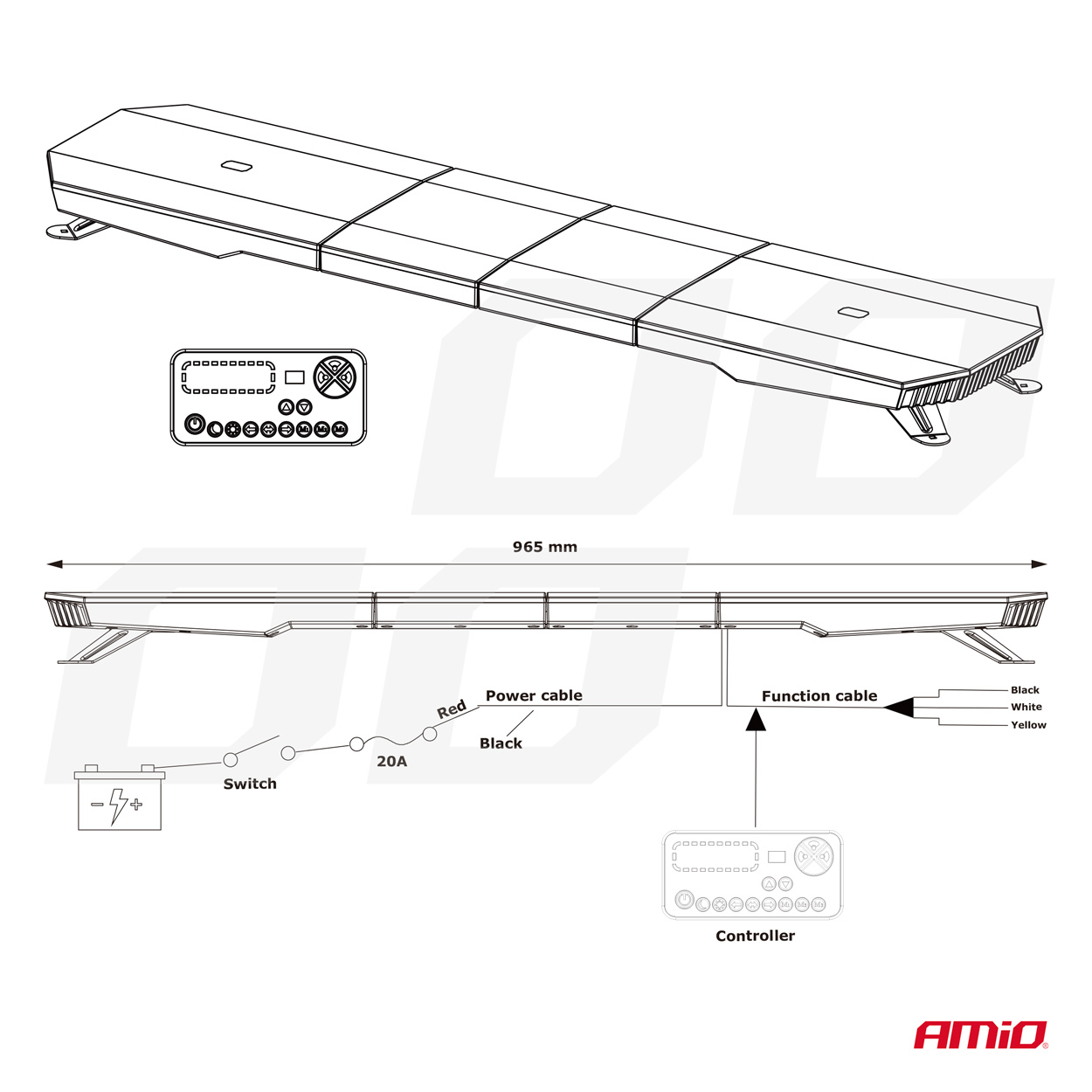 Εικόνα 6 από 7 — Amio – ΣΤΡΟΜΠΟ ΜΠΑΡΑ 12/24V 156xSMD LED 46” 51 ΧΡΗΣΕΩΝ ΜΕ ΦΙΣ ΑΝΑΠΤΗΡΑ ΒΙΔΩΤΗ 1168x280X82mm​ – 1 TEM. (03344/AM)