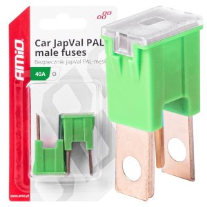 Amio - ΑΣΦΑΛΕΙΕΣ JapVal PAL O ΑΡΣΕΝΙΚΕΣ 40A ΣΕ ΠΡΑΣΙΝΟ ΧΡΩΜΑ - 2 Τεμ. (03398/AM)