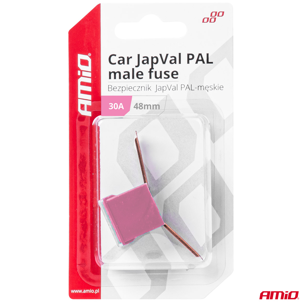 Εικόνα 3 από 3 — Amio – ΑΣΦΑΛΕΙΑ JapVal PAL ΑΡΣΕΝΙΚΗ 48mm 30A ΣΕ ΡΟΖ ΧΡΩΜΑ – 1 Τεμ. (03418/AM)