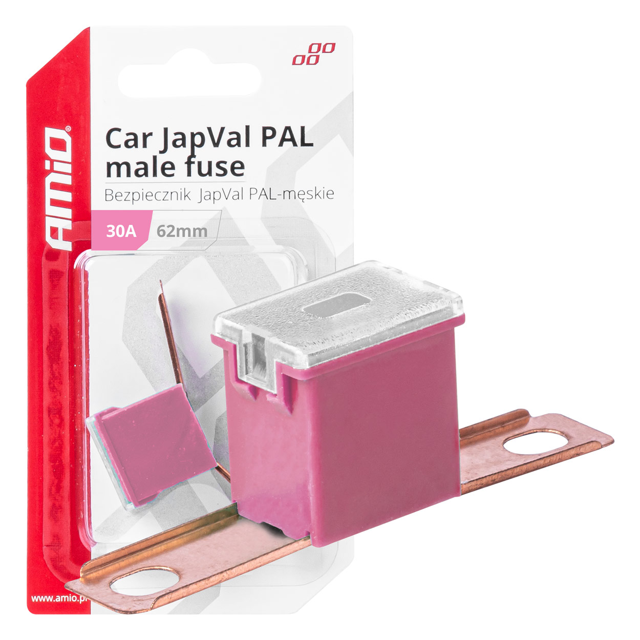 Εικόνα 1 από 3 — Amio – ΑΣΦΑΛΕΙΑ JapVal PAL ΑΡΣΕΝΙΚΗ 62mm 30A ΣΕ ΡΟΖ ΧΡΩΜΑ – 1 Τεμ. (03427/AM)