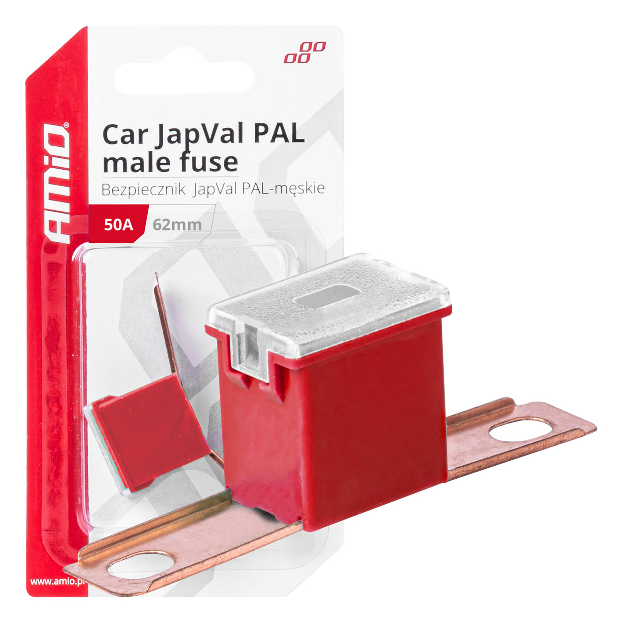 Εικόνα 1 από 3 — Amio – ΑΣΦΑΛΕΙΑ JapVal PAL ΑΡΣΕΝΙΚΗ 62mm 50A ΣΕ ΚΟΚΚΙΝΟ ΧΡΩΜΑ – 1 Τεμ. (03429/AM)