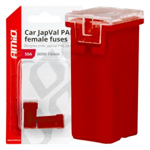 Amio - ΑΣΦΑΛΕΙΕΣ JapVal PAL ΜΙΝΙ 14mm ΘΗΛΥΚΕΣ 50A ΣΕ ΚΟΚΚΙΝΟ ΧΡΩΜΑ - 2 Τεμ. (03439/AM)