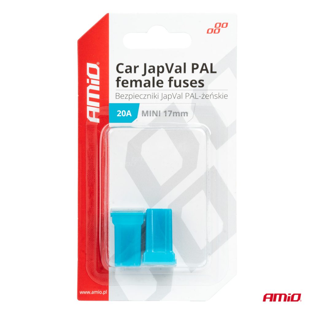 Εικόνα 3 από 3 — Amio – ΑΣΦΑΛΕΙΕΣ JapVal PAL ΜΙΝΙ 17mm ΘΗΛΥΚΕΣ 20A ΣΕ ΓΑΛΑΖΙΟ ΧΡΩΜΑ – 2 Τεμ. (03443/AM)