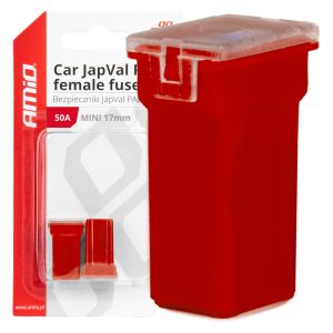 Amio - ΑΣΦΑΛΕΙΕΣ JapVal PAL ΜΙΝΙ 17mm ΘΗΛΥΚΕΣ 50A ΣΕ ΚΟΚΚΙΝΟ ΧΡΩΜΑ - 2 Τεμ. (03446/AM)