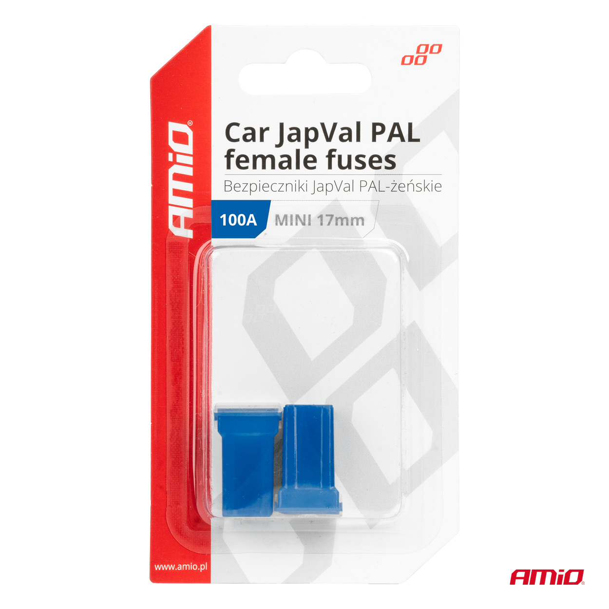 Εικόνα 3 από 3 — Amio – ΑΣΦΑΛΕΙΕΣ JapVal PAL ΜΙΝΙ 17mm ΘΗΛΥΚΕΣ 100A ΣΕ ΜΠΛΕ ΧΡΩΜΑ – 2 Τεμ. (03450/AM)