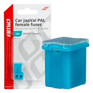 Amio - ΑΣΦΑΛΕΙΕΣ JapVal PAL ΜICRO 14mm ΘΗΛΥΚΕΣ 20A ΣΕ ΓΑΛΑΖΙΟ ΧΡΩΜΑ - 2 Τεμ. (03451/AM)