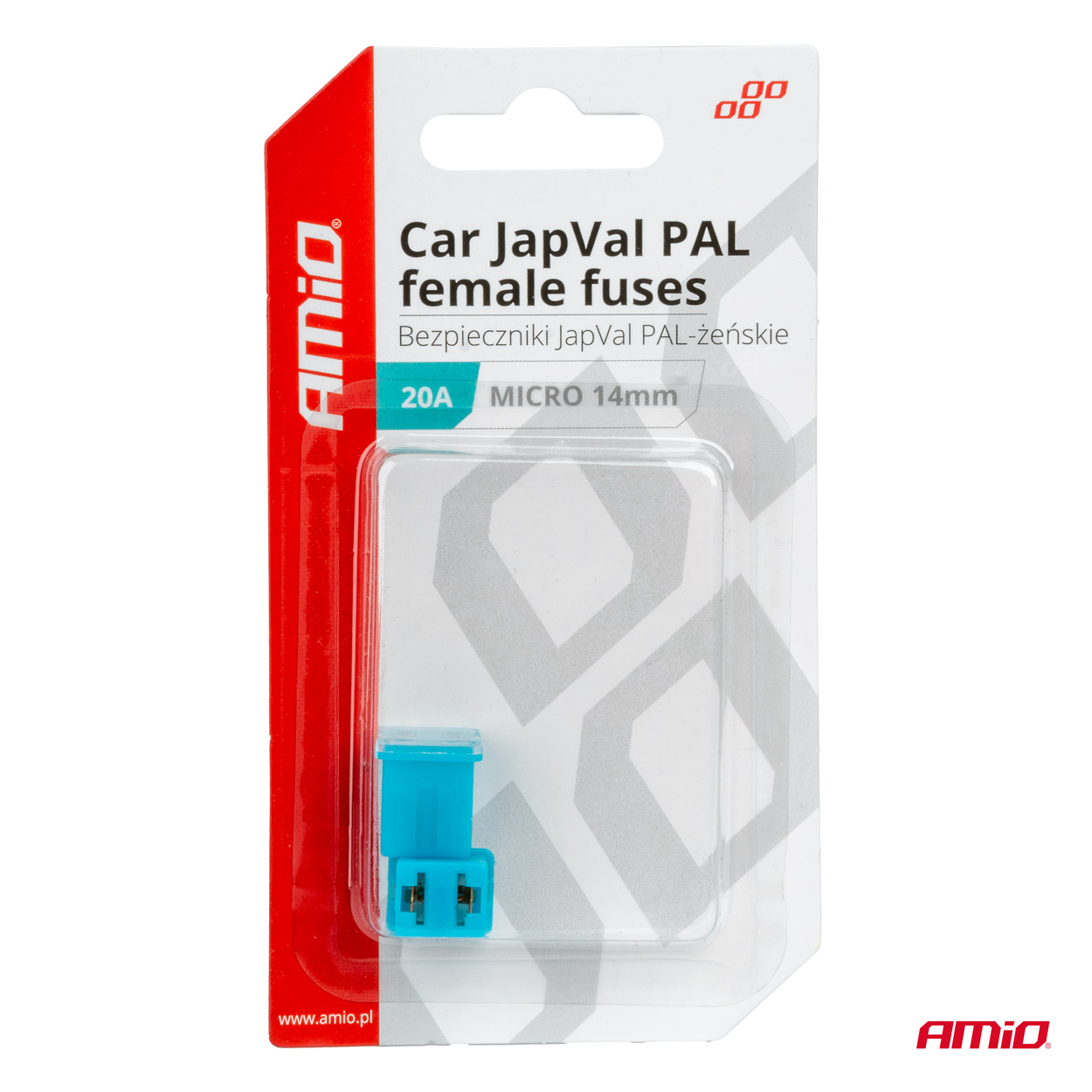 Εικόνα 3 από 3 — Amio – ΑΣΦΑΛΕΙΕΣ JapVal PAL ΜICRO 14mm ΘΗΛΥΚΕΣ 20A ΣΕ ΓΑΛΑΖΙΟ ΧΡΩΜΑ – 2 Τεμ. (03451/AM)