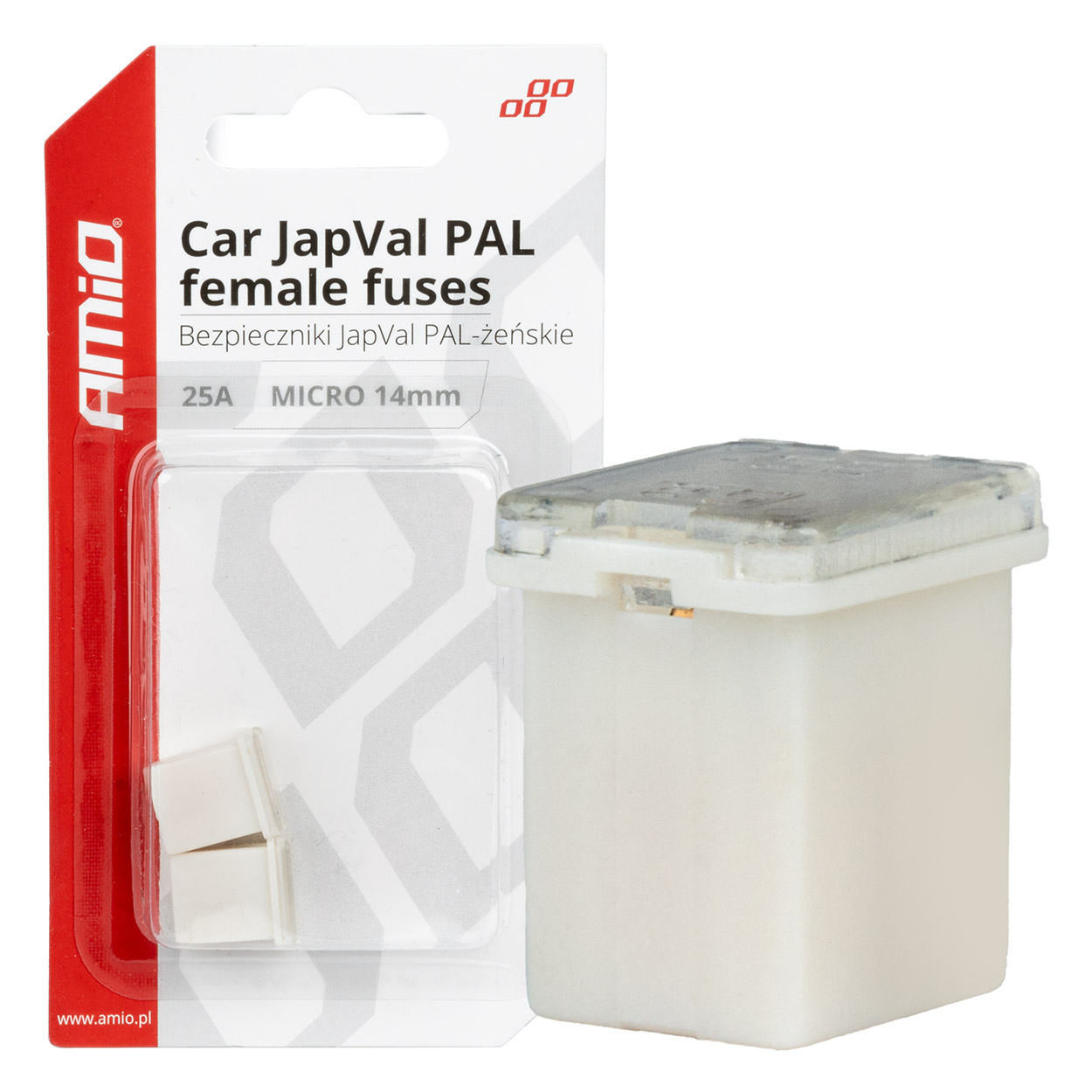 Εικόνα 1 από 3 — Amio – ΑΣΦΑΛΕΙΕΣ JapVal PAL ΜICRO 14mm ΘΗΛΥΚΕΣ 25A ΣΕ ΛΕΥΚΟ ΧΡΩΜΑ – 2 Τεμ. (03452/AM)