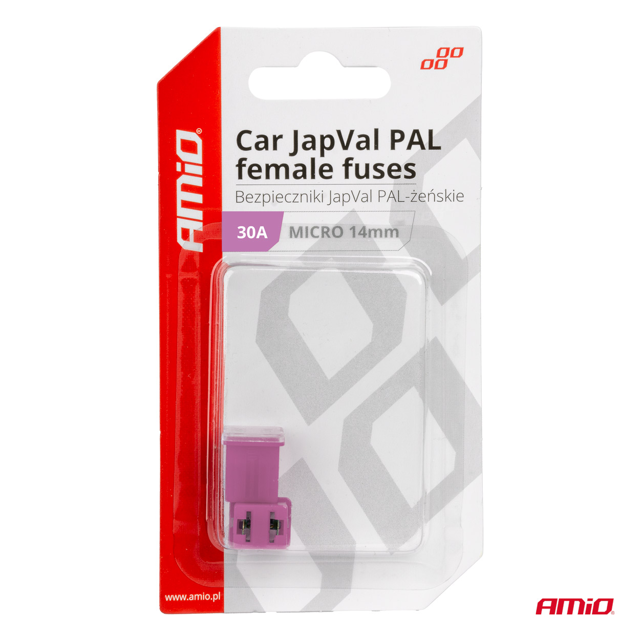 Εικόνα 3 από 3 — Amio – ΑΣΦΑΛΕΙΕΣ JapVal PAL ΜICRO 14mm ΘΗΛΥΚΕΣ 30A ΣΕ ΜΩΒ ΧΡΩΜΑ – 2 Τεμ. (03453/AM)