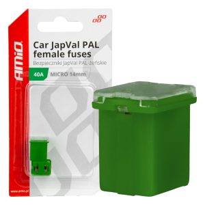 Amio - ΑΣΦΑΛΕΙΕΣ JapVal PAL ΜICRO 14mm ΘΗΛΥΚΕΣ 40A ΣΕ ΠΡΑΣΙΝΟ ΧΡΩΜΑ - 2 Τεμ. (03454/AM)