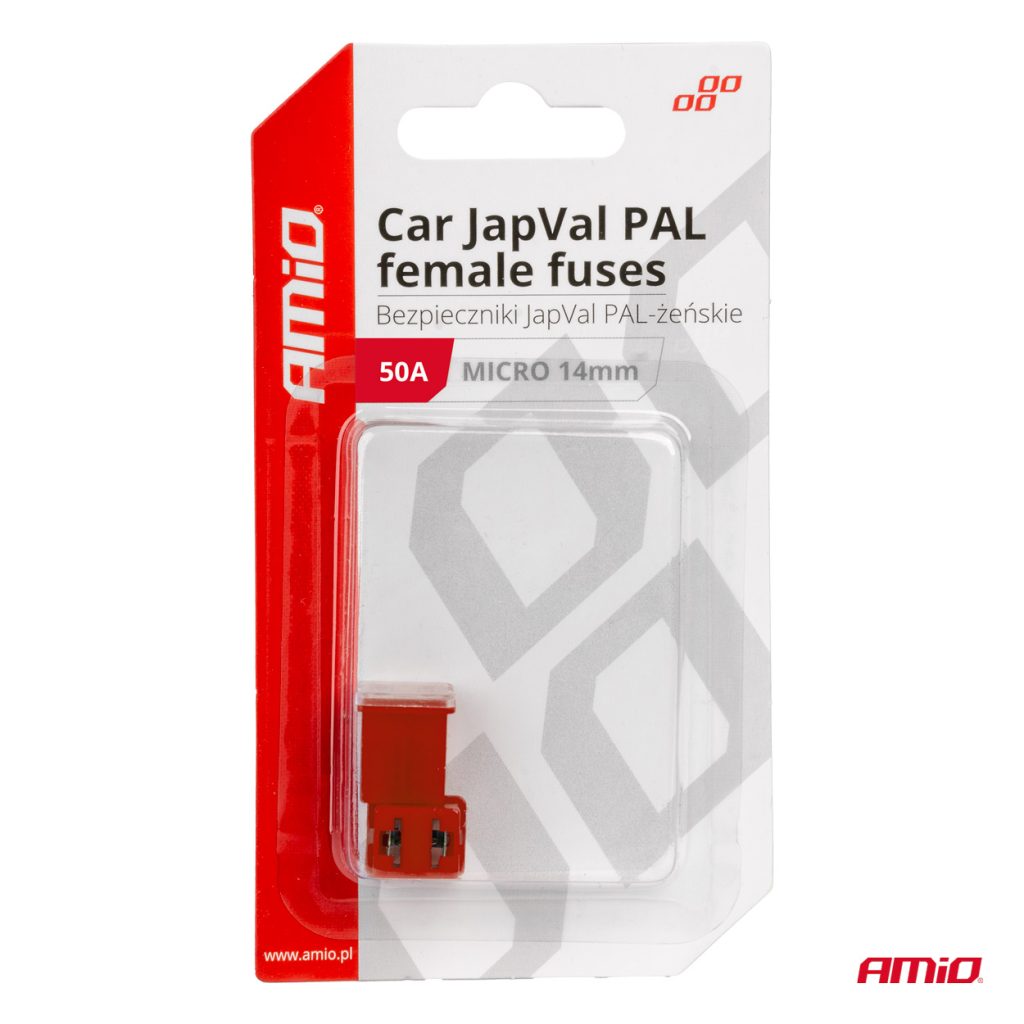 Εικόνα 3 από 3 — Amio – ΑΣΦΑΛΕΙΕΣ JapVal PAL ΜICRO 14mm ΘΗΛΥΚΕΣ 50A ΣΕ ΚΟΚΚΙΝΟ ΧΡΩΜΑ – 2 Τεμ. (03455/AM)