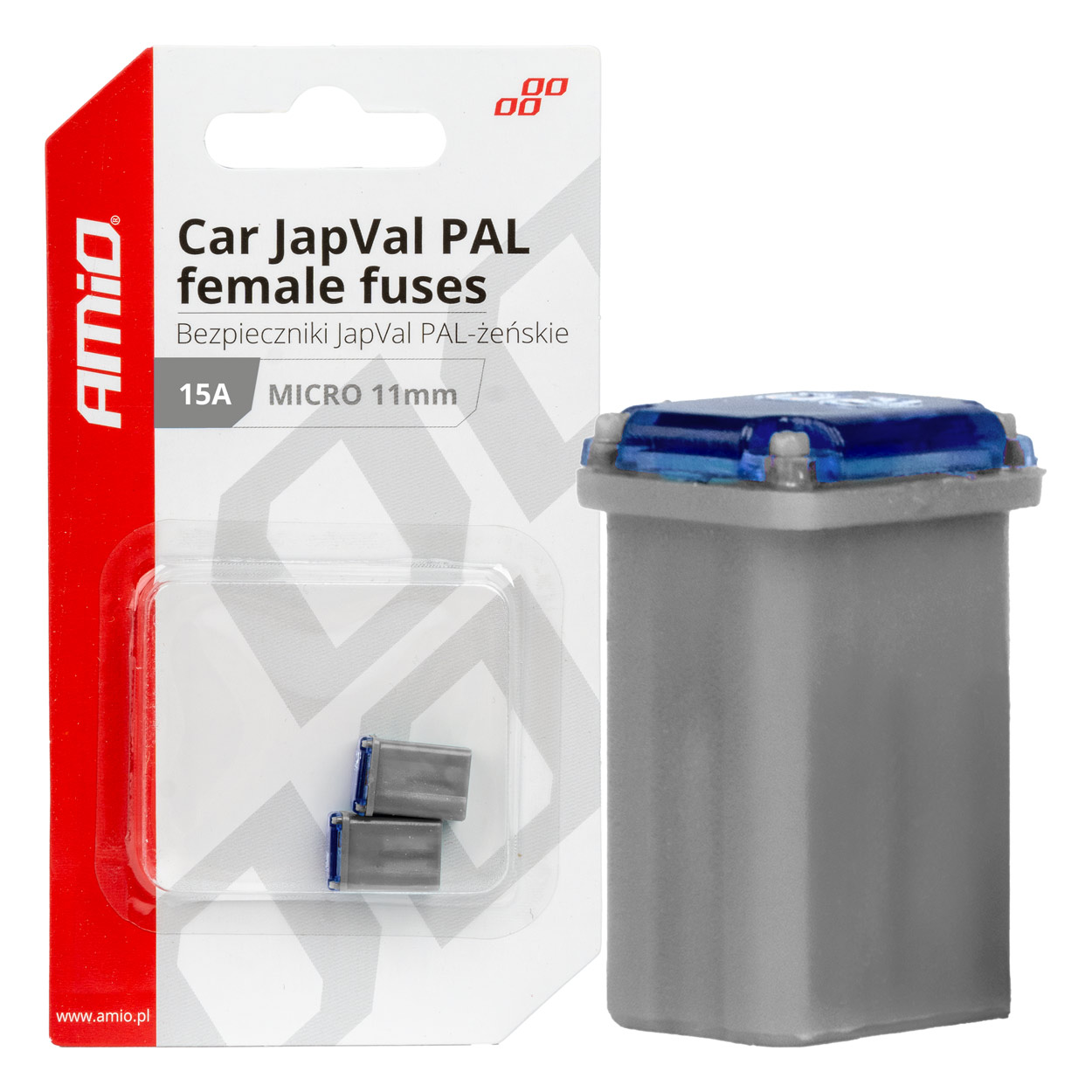 Εικόνα 1 από 3 — Amio – ΑΣΦΑΛΕΙΕΣ JapVal PAL ΜICRO 11mm ΘΗΛΥΚΕΣ 15A ΣΕ ΓΚΡΙ ΧΡΩΜΑ – 2 Τεμ. (03457/AM)