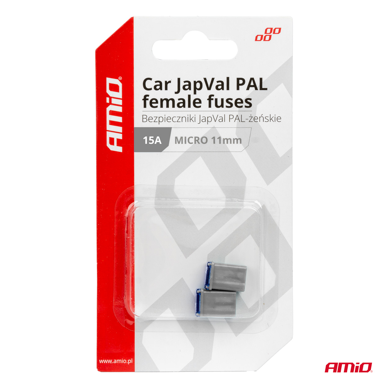 Εικόνα 3 από 3 — Amio – ΑΣΦΑΛΕΙΕΣ JapVal PAL ΜICRO 11mm ΘΗΛΥΚΕΣ 15A ΣΕ ΓΚΡΙ ΧΡΩΜΑ – 2 Τεμ. (03457/AM)