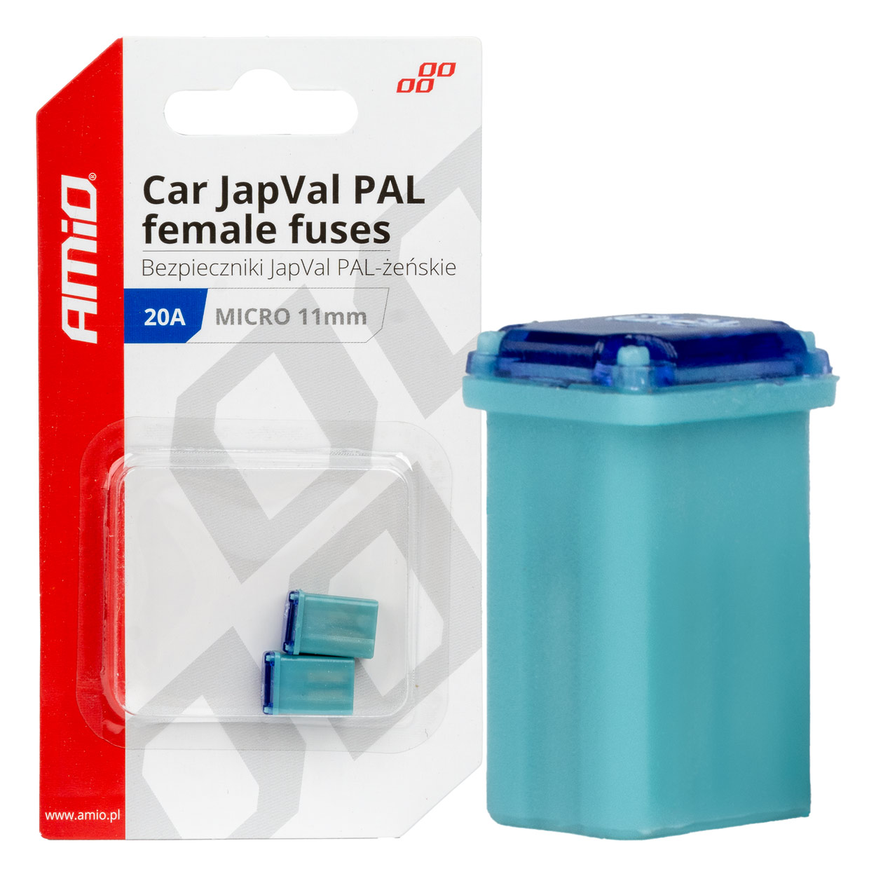 Εικόνα 1 από 3 — Amio – ΑΣΦΑΛΕΙΕΣ JapVal PAL ΜICRO 11mm ΘΗΛΥΚΕΣ 20A ΣΕ ΓΑΛΑΖΙΟ ΧΡΩΜΑ – 2 Τεμ. (03458/AM)