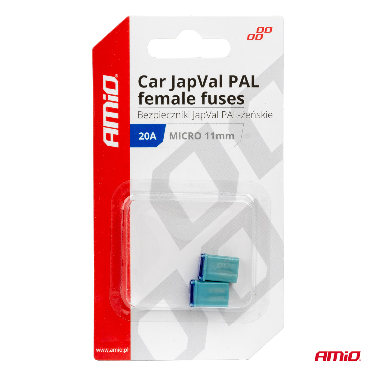 Εικόνα 3 από 3 — Amio – ΑΣΦΑΛΕΙΕΣ JapVal PAL ΜICRO 11mm ΘΗΛΥΚΕΣ 20A ΣΕ ΓΑΛΑΖΙΟ ΧΡΩΜΑ – 2 Τεμ. (03458/AM)