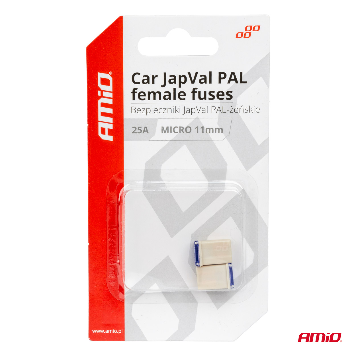 Εικόνα 3 από 3 — Amio – ΑΣΦΑΛΕΙΕΣ JapVal PAL ΜICRO 11mm ΘΗΛΥΚΕΣ 25A ΣΕ ΛΕΥΚΟ ΧΡΩΜΑ – 2 Τεμ. (03459/AM)