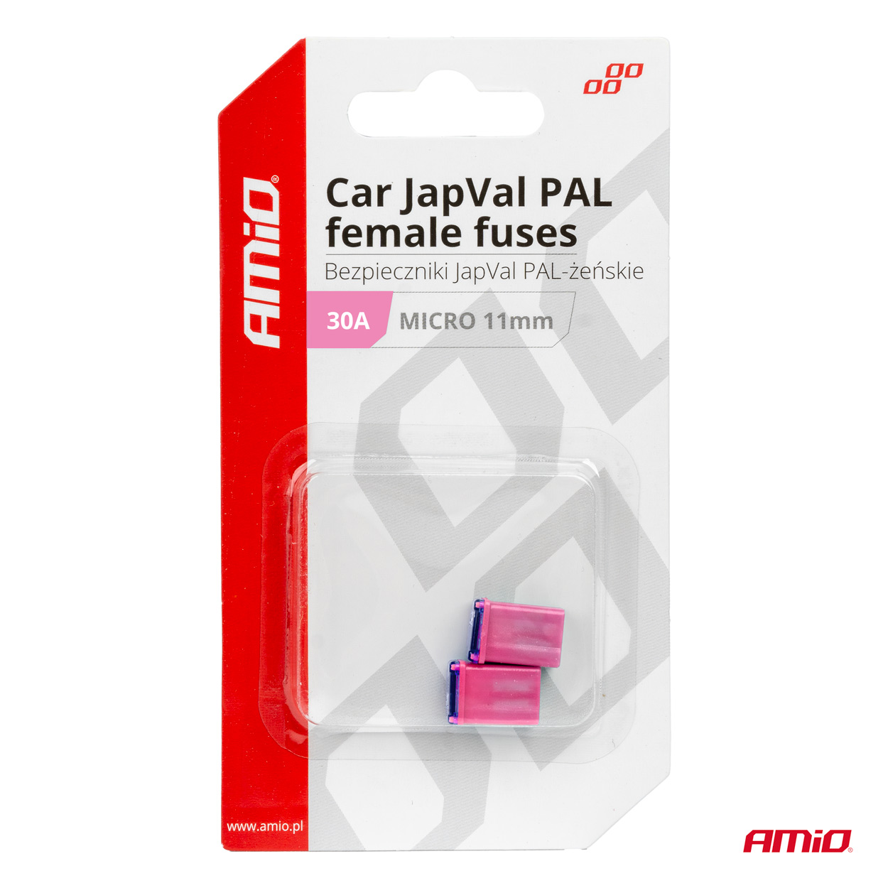 Εικόνα 3 από 3 — Amio – ΑΣΦΑΛΕΙΕΣ JapVal PAL ΜICRO 11mm ΘΗΛΥΚΕΣ 30A ΣΕ ΡΟΖ ΧΡΩΜΑ – 2 Τεμ. (03460/AM)