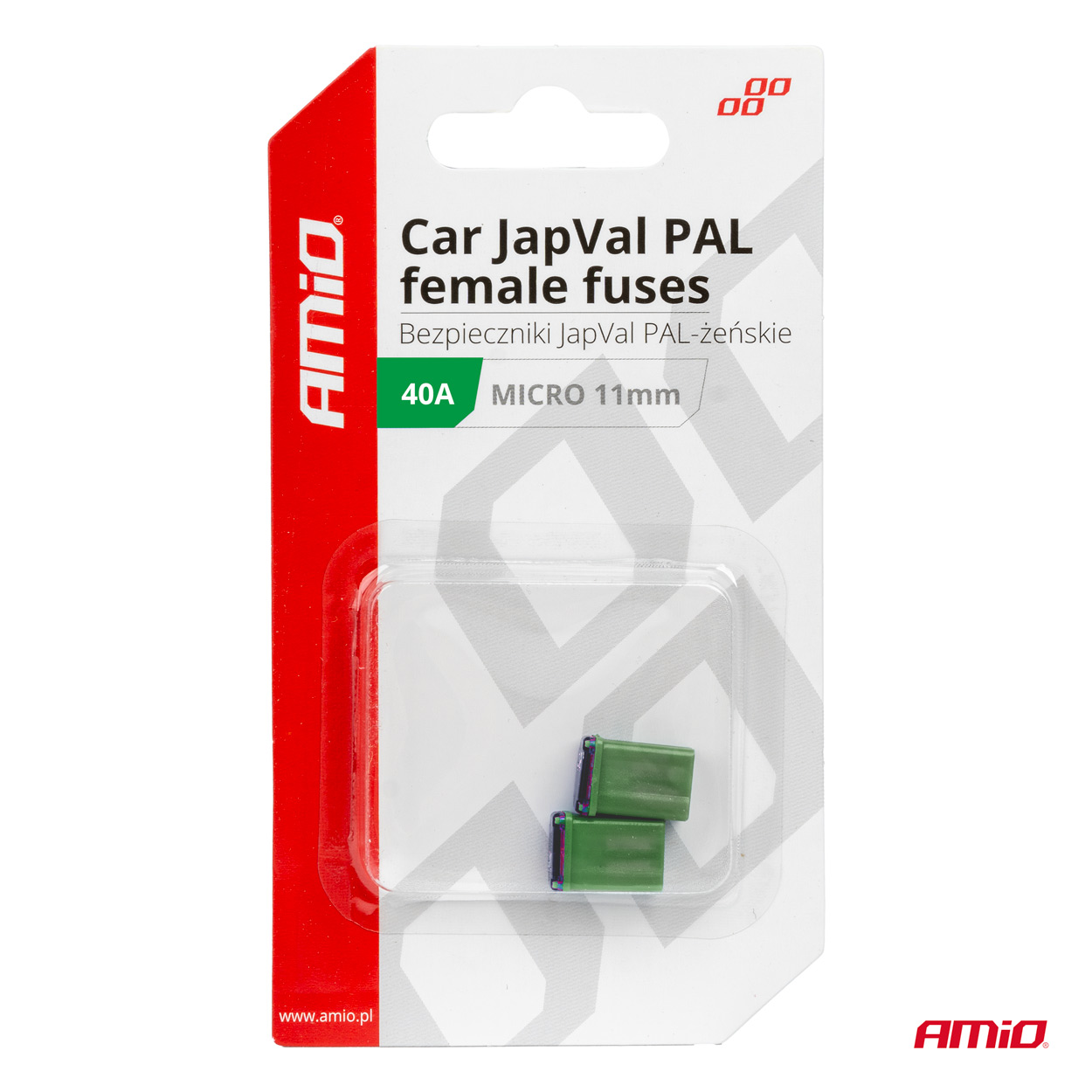 Εικόνα 3 από 3 — Amio – ΑΣΦΑΛΕΙΕΣ JapVal PAL ΜICRO 11mm ΘΗΛΥΚΕΣ 40A ΣΕ ΠΡΑΣΙΝΟ ΧΡΩΜΑ – 2 Τεμ. (03461/AM)