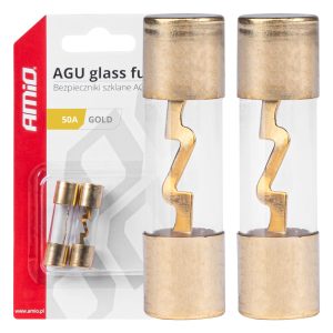 Amio - ΑΣΦΑΛΕΙΕΣ ΓΥΑΛΙΝΕΣ AGU AGU 50A 38x10,3mm - 2 ΤΕΜ. (03486/AM)