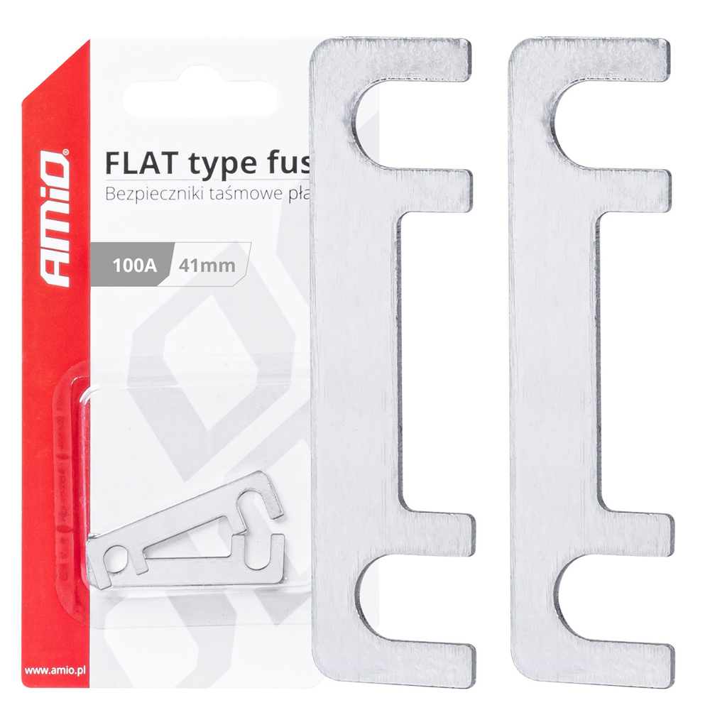 Εικόνα 1 από 3 — Amio – ΑΣΦΑΛΕΙΕΣ FLAT 41mm 100A – 2 Τεμ. (03494/AM)