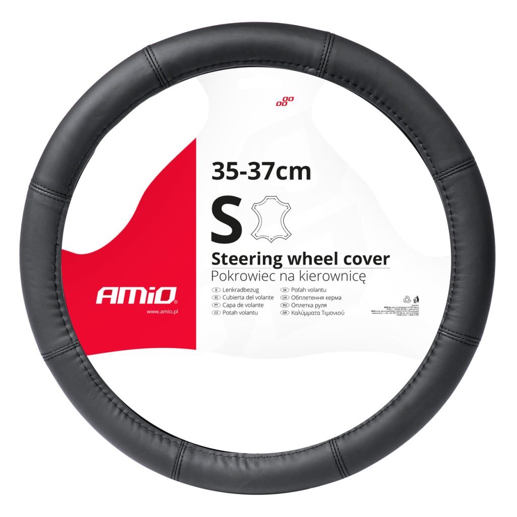 Εικόνα 1 από 4 — Amio – ΚΑΛΥΜΜΑ ΤΙΜΟΝΙΟΥ ΔΕΡΜΑTINO 35-37CM SWC-48-S ΣΕ ΜΑΥΡΟ ΧΡΩΜΑ ΜΕ ΜΑΥΡΕΣ ΡΑΦΕΣ – 1 ΤΕΜ. (03545/AM)
