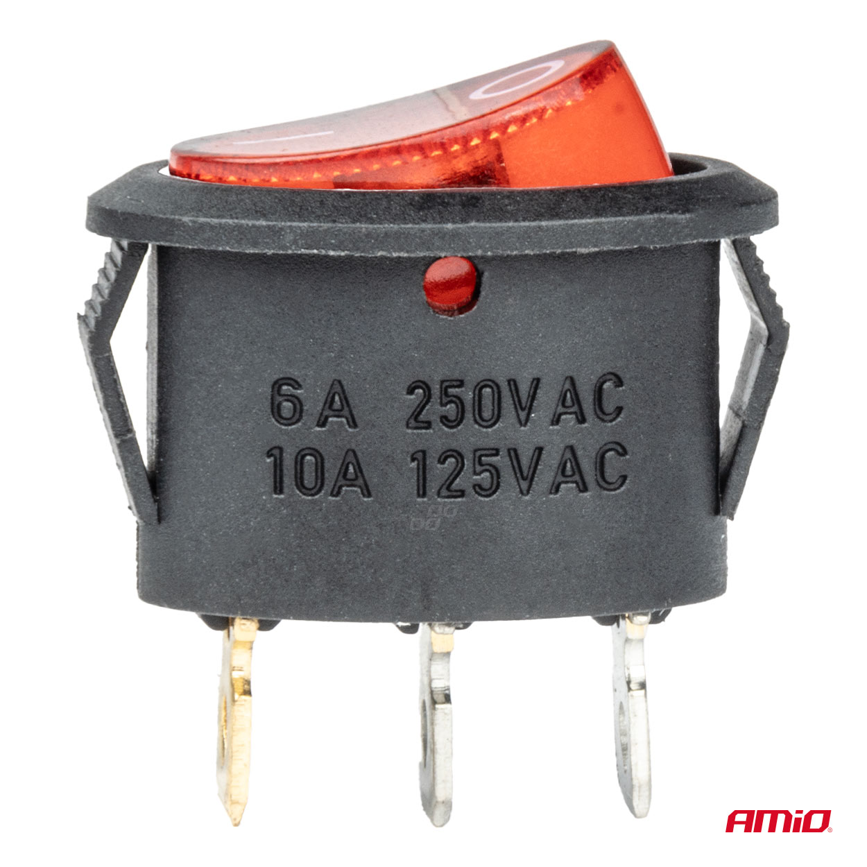 Εικόνα 3 από 5 — Amio – ΔΙΑΚΟΠΤΗΣ ON/OFF 3 ΕΠΑΦΩΝ 12V 230A ΟΒΑΛ ΚΟΚΚΙΝΟΣ ΦΩΤΙΣΜΟΣ – 1 ΤΕΜ. (03612/AM)