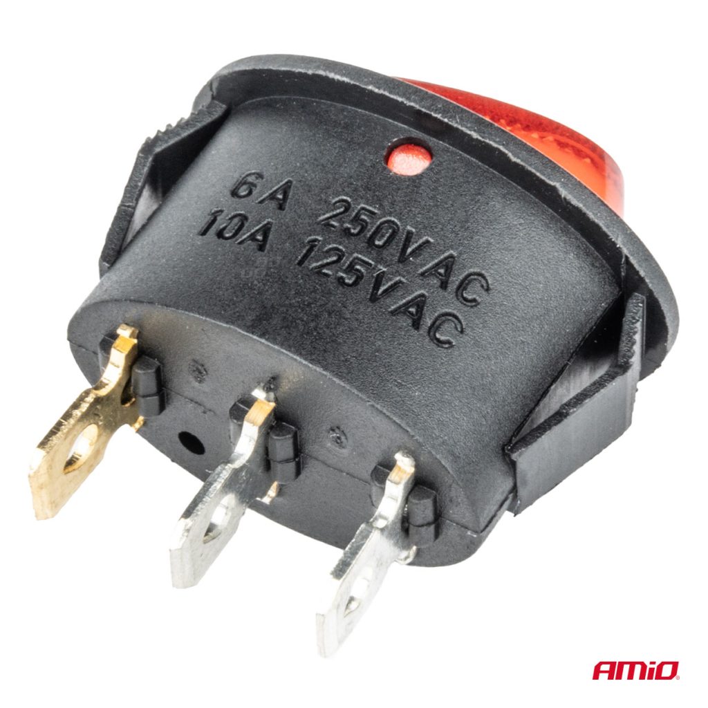 Εικόνα 4 από 5 — Amio – ΔΙΑΚΟΠΤΗΣ ON/OFF 3 ΕΠΑΦΩΝ 12V 230A ΟΒΑΛ ΚΟΚΚΙΝΟΣ ΦΩΤΙΣΜΟΣ – 1 ΤΕΜ. (03612/AM)
