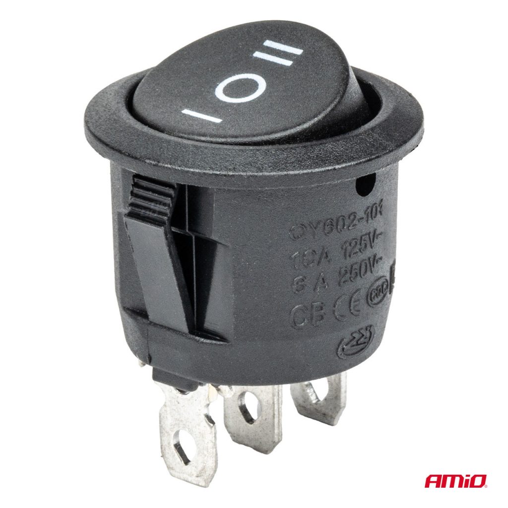 Εικόνα 2 από 5 — Amio – ΔΙΑΚΟΠΤΗΣ 230V 6A ON-OFF-ON 3 ΕΠΑΦΩΝ ΣΤΡΟΓΓΥΛΟΣ BU03 – 1 ΤΕΜ. (03614/AM)