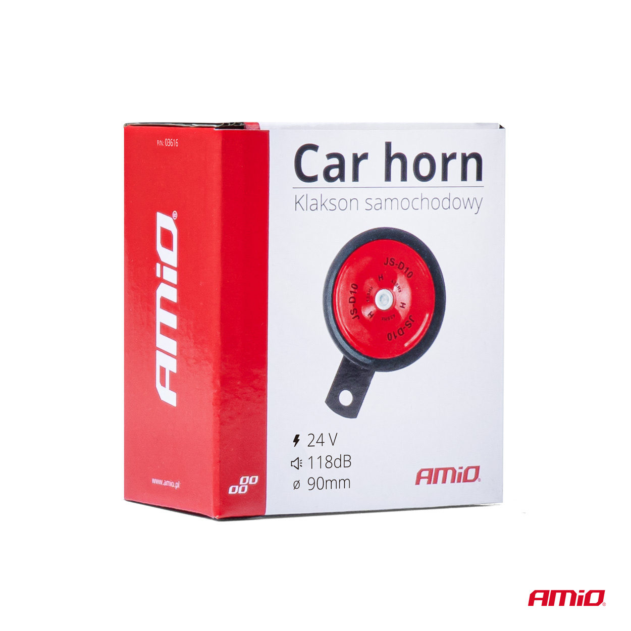 Εικόνα 4 από 4 — Amio – ΚΟΡΝΑ ΦΟΡΤΗΓΟΥ 24V 90mm – 1 ΤΕΜ. (03616/AM)