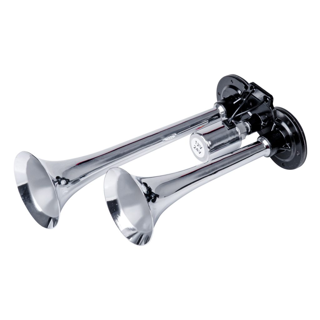Εικόνα 1 από 6 — Amio – ΚΟΡΝΑ ΠΝΕΥΜΑΤΙΚΗ 12/24V 118db ΔΙΠΛΗ 2 ΤΟΝΩΝ ΧΡΩΜΙΟ – 1 ΤΕΜ. (03617/AM)