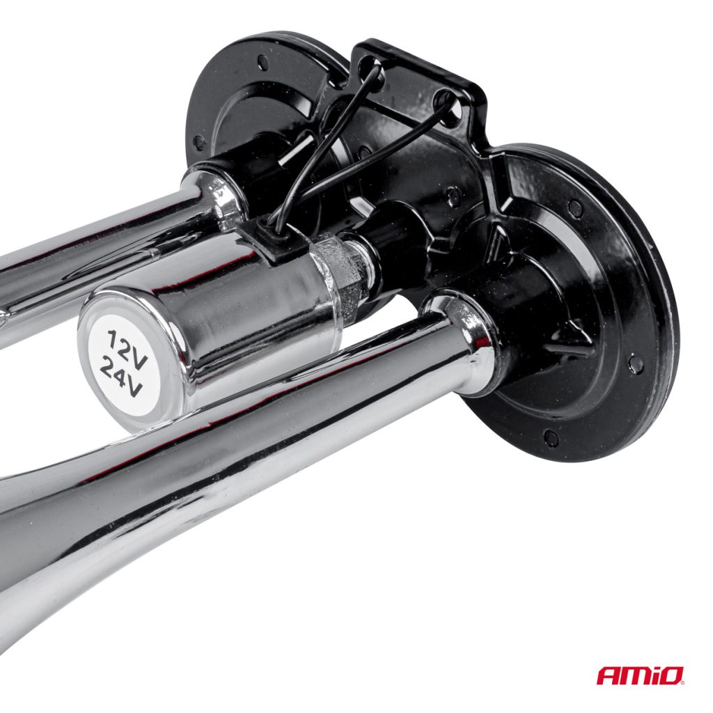 Εικόνα 2 από 6 — Amio – ΚΟΡΝΑ ΠΝΕΥΜΑΤΙΚΗ 12/24V 118db ΔΙΠΛΗ 2 ΤΟΝΩΝ ΧΡΩΜΙΟ – 1 ΤΕΜ. (03617/AM)