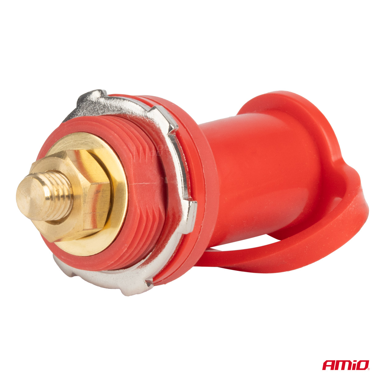 Εικόνα 2 από 4 — Amio – ΠΟΛΟΣ ΜΠΑΤΑΡΙΑΣ ΘΕΤΙΚΟΣ 3/8” M10 max.48V 250A ΣΕ ΚΟΚΚΙΝΟ ΧΡΩΜΑ ΜΕ ΚΑΠΑΚΙ – 1 Τεμ. (03814/AM)