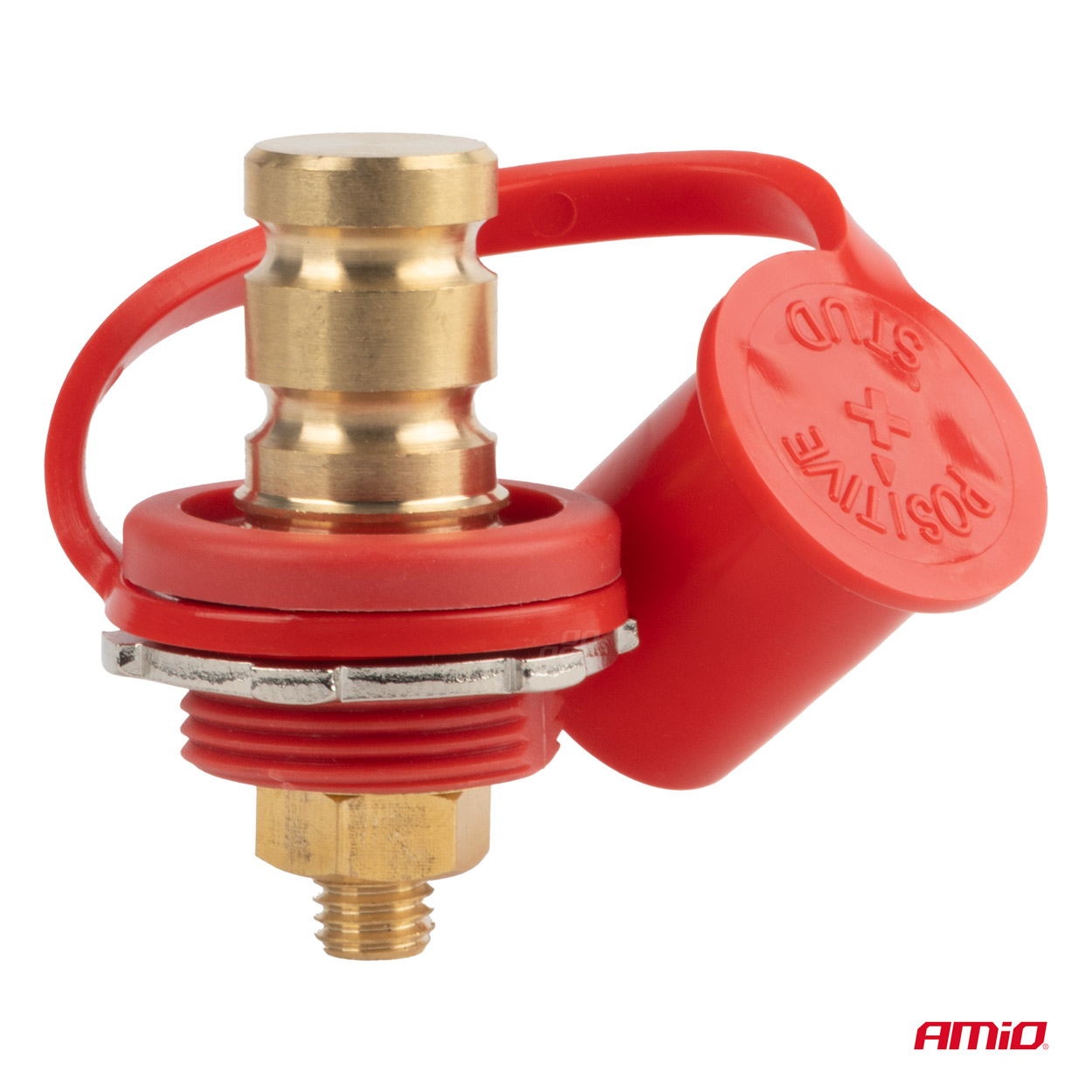 Εικόνα 3 από 4 — Amio – ΠΟΛΟΣ ΜΠΑΤΑΡΙΑΣ ΘΕΤΙΚΟΣ 3/8” M10 max.48V 250A ΣΕ ΚΟΚΚΙΝΟ ΧΡΩΜΑ ΜΕ ΚΑΠΑΚΙ – 1 Τεμ. (03814/AM)