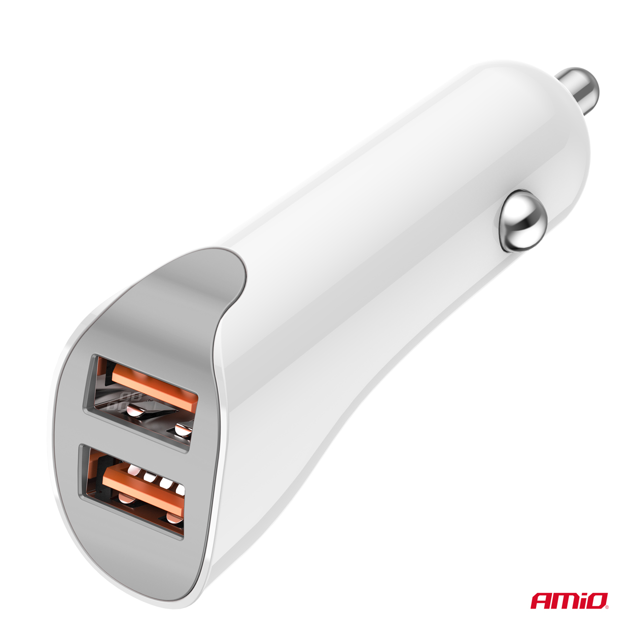 Εικόνα 3 από 5 — Amio – ΦΟΡΤΙΣΤΗΣ ΑΝΑΠΤΗΡΑ 12/24V ΜΕ 2 ΘΥΡΕΣ 2xUSB 10.5W 5V/2.1A ΛΕΥΚΟ – 1 Τεμ. (03874/AM)