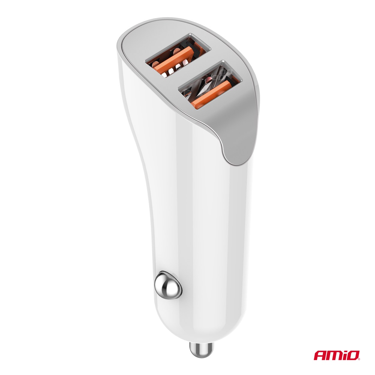 Εικόνα 4 από 5 — Amio – ΦΟΡΤΙΣΤΗΣ ΑΝΑΠΤΗΡΑ 12/24V ΜΕ 2 ΘΥΡΕΣ 2xUSB 10.5W 5V/2.1A ΛΕΥΚΟ – 1 Τεμ. (03874/AM)