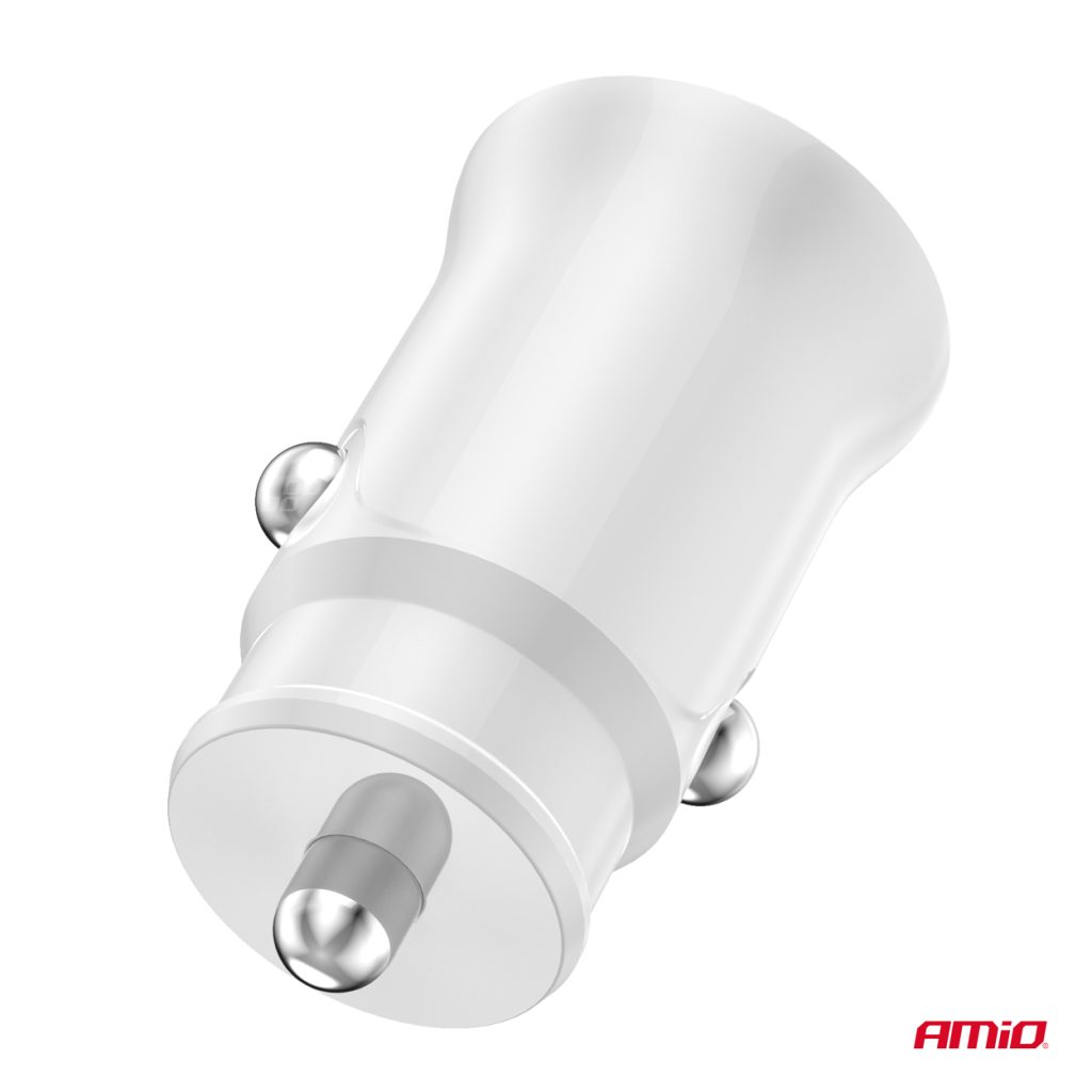 Εικόνα 3 από 4 — Amio – ΦΟΡΤΙΣΤΗΣ ΑΝΑΠΤΗΡΑ 12/24V ΜΕ 2 ΘΥΡΕΣ USB-C+USB 20W 5V/3AQC ΤΑΧΕΙΑΣ ΦΟΡΤΙΣΗΣ ΛΕΥΚΟΣ – 1 Τεμ. (03877/AM)