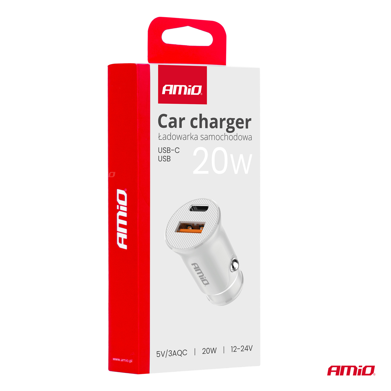 Εικόνα 4 από 4 — Amio – ΦΟΡΤΙΣΤΗΣ ΑΝΑΠΤΗΡΑ 12/24V ΜΕ 2 ΘΥΡΕΣ USB-C+USB 20W 5V/3AQC ΤΑΧΕΙΑΣ ΦΟΡΤΙΣΗΣ ΛΕΥΚΟΣ – 1 Τεμ. (03877/AM)