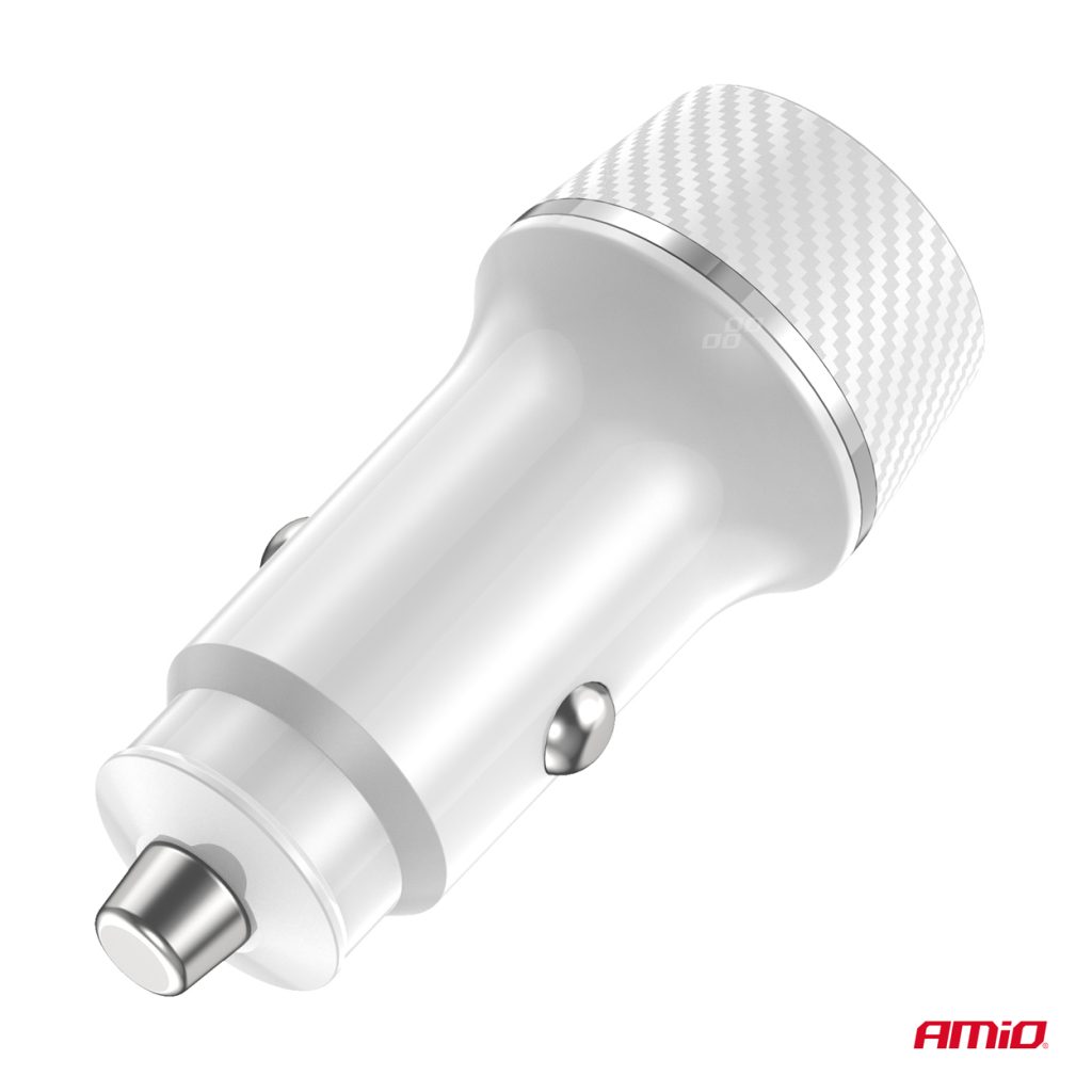 Εικόνα 4 από 5 — Amio – ΦΟΡΤΙΣΤΗΣ ΑΝΑΠΤΗΡΑ 12/24V ΜΕ 2 ΘΥΡΕΣ USB-C+USB 20W 5V/3AQC ΤΑΧΕΙΑΣ ΦΟΡΤΙΣΗΣ ΛΕΥΚΟΣ – 1 Τεμ. (03878/AM)